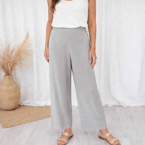 Eileen Fisher Pants - Eileen Fisher Light Gray Wide Leg Pants